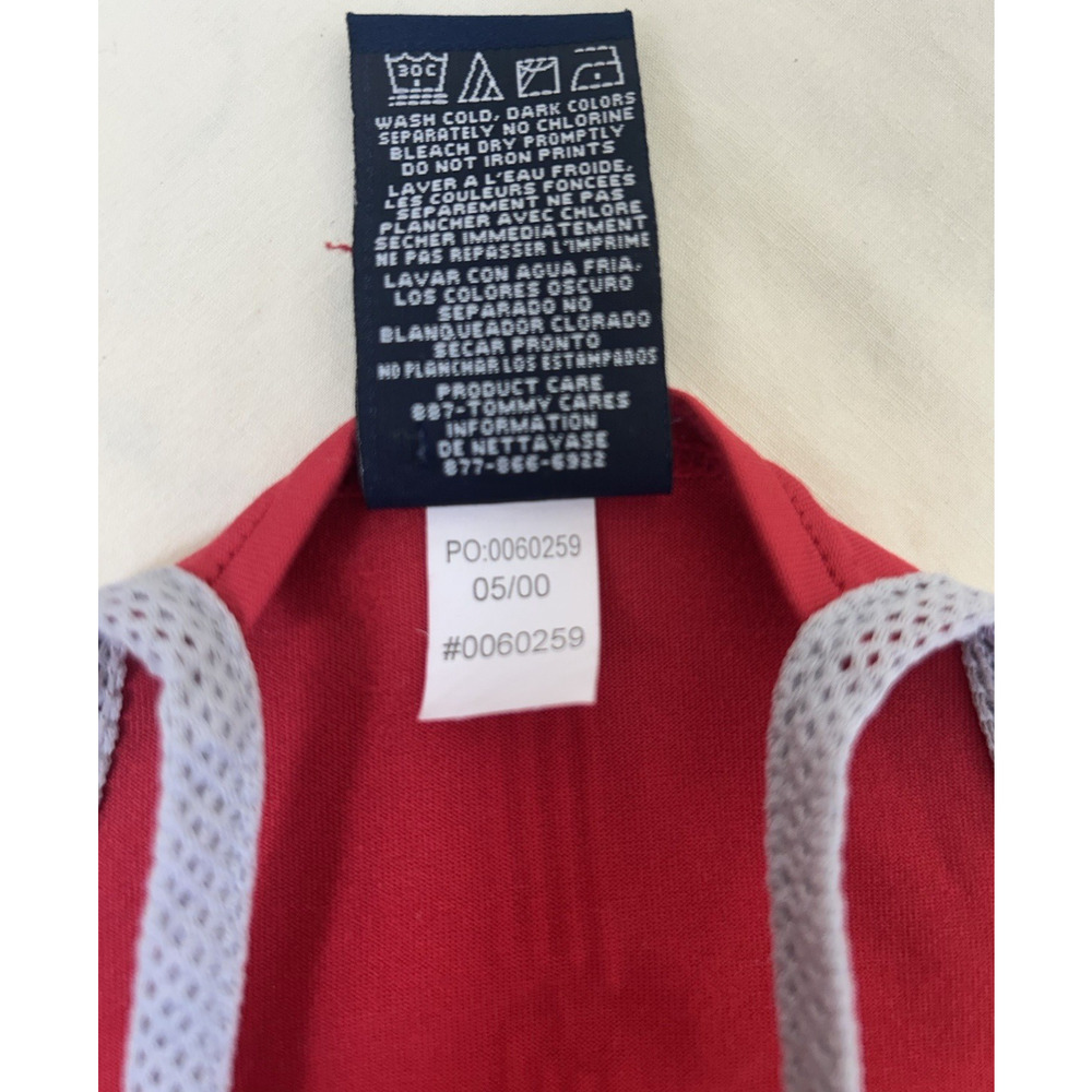 Tommy Jeans Athletics Women's Large Tank Top Shelf Bra Red Orange Vintage 90s - Picture 8 of 8